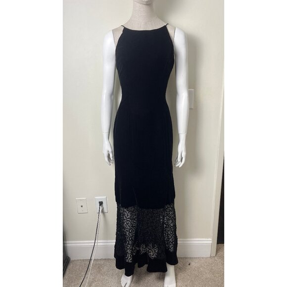 VINTAGE JESSICA MCCLINTOCK VELVET AND LACE STEVIE NICKS DRESS 6 - Picture 1 of 9
